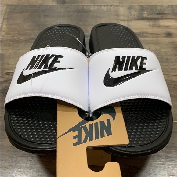 NIKE BENASSI JDI SLIDES white/black-black men’s - Picture 3 of 16